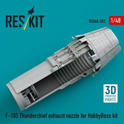 ResKit Models F-105 Thunderchief exhaust nozzle for HobbyBoss kit (3D Printed) - hajtómű-fúvócső