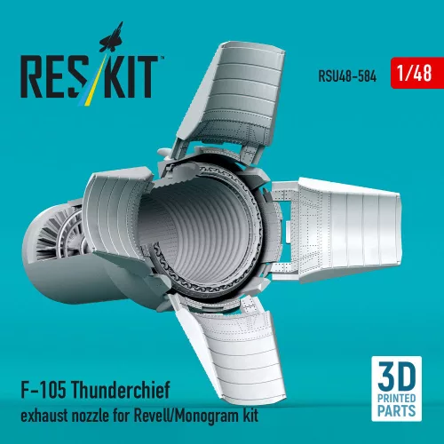 ResKit Models F-105 Thunderchief exhaust nozzle for Revell/Monogram kit (3D Printed) - hajtómű-fúvócső