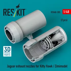   ResKit Models Jaguar exhaust nozzles for Kitty Hawk / Zimimodel (3D Printed) - hajtómű-fúvócsövek