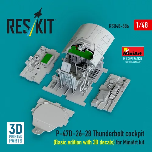 ResKit Models P-47D-26-28 Thunderbolt – alap cockpitkészlet 3D matricákkal