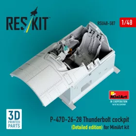   ResKit Models P-47D-26-28 Thunderbolt cockpit (Detailed edition) for MiniArt kit (3D Printed) - részletes cockpitkészlet