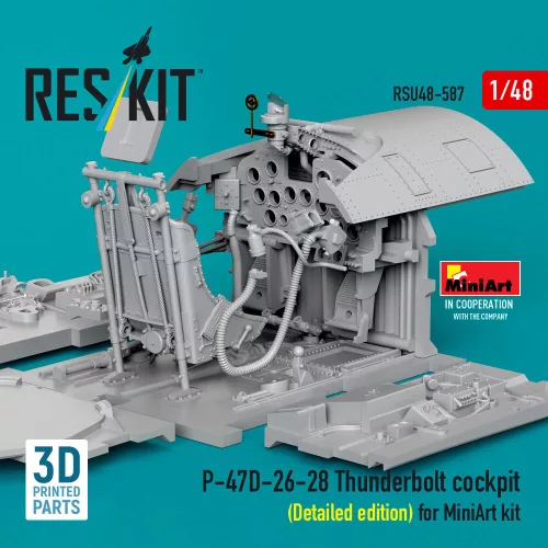 ResKit Models P-47D-26-28 Thunderbolt cockpit (Detailed edition) for MiniArt kit (3D Printed) - részletes cockpitkészlet