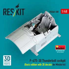   ResKit Models P-47D-30 Thunderbolt – alap cockpitkészlet 3D matricákkal