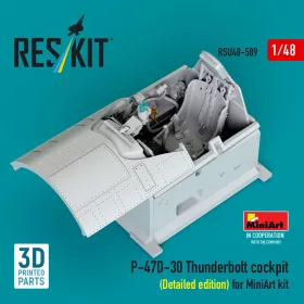   ResKit Models P-47D-30 Thunderbolt cockpit (Detailed edition) for MiniArt kit (3D Printed) - részletes cockpitkészlet
