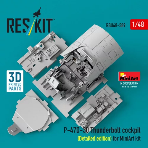 ResKit Models P-47D-30 Thunderbolt cockpit (Detailed edition) for MiniArt kit (3D Printed) - részletes cockpitkészlet