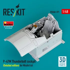   ResKit Models P-47M Thunderbolt cockpit (Detailed edition) for MiniArt kit (3D Printed) - részletes cockpitkészlet