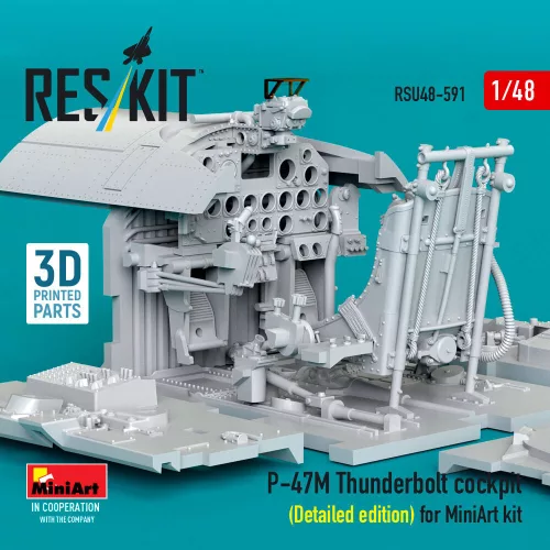 ResKit Models P-47M Thunderbolt cockpit (Detailed edition) for MiniArt kit (3D Printed) - részletes cockpitkészlet