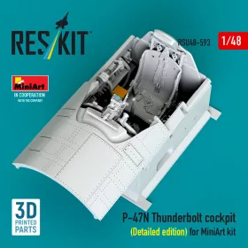   ResKit Models P-47N Thunderbolt cockpit (Detailed edition) for MiniArt kit (3D Printed) - részletes cockpitkészlet