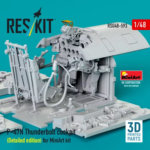 ResKit Models P-47N Thunderbolt cockpit (Detailed edition) for MiniArt kit (3D Printed) - részletes cockpitkészlet