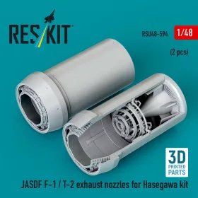   ResKit Models JASDF F-1 / T-2 exhaust nozzles for Hasegawa kit (3D Printed) - hajtómű-fúvócsövek