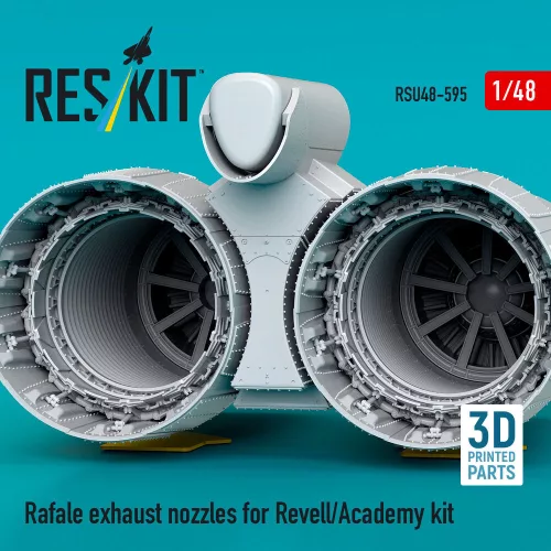 ResKit Models Rafale exhaust nozzles for Revell/Academy kit (3D Printed) - hajtómű-fúvócsövek