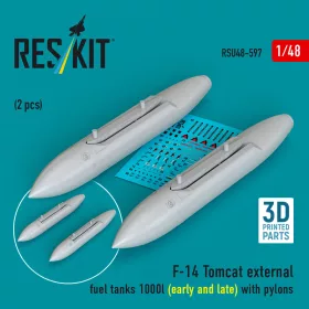   ResKit Models F-14 Tomcat – 1000 literes külső üzemanyag-póttartályok pilonokkal, korai és késői változat, 2 db