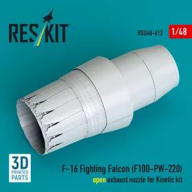   ResKit Models F-16 Fighting Falcon (F100-PW-220) open exhaust nozzle for Kinetic kit (3D Printed) - F-16 Fighting Falcon (F100-PW-220) nyitott – hajtómű-fúvócső