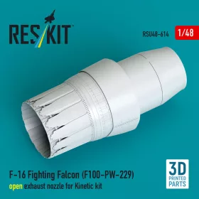   ResKit Models F-16 Fighting Falcon (F100-PW-229) open exhaust nozzle for Kinetic kit (3D Printed) - F-16 Fighting Falcon (F100-PW-229) nyitott – hajtómű-fúvócső