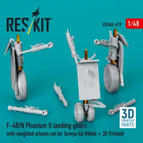   ResKit Models F-4B/N Phantom II – futóműkészlet terhelt állapotú kerekekkel