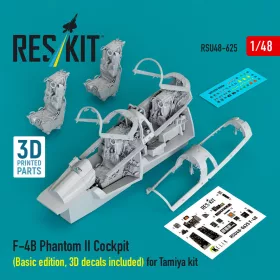   ResKit Models F-4B Phantom II Cockpit (Basic edition, 3D decals included) (3D Printed) for Tamiya - alap cockpitkészlet 3D matricákkal