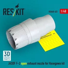   ResKit Models JASDF F-2 open exhaust nozzle for Hasegawa kit (3D Printed) - JASDF F-2 nyitott – hajtómű-fúvócső