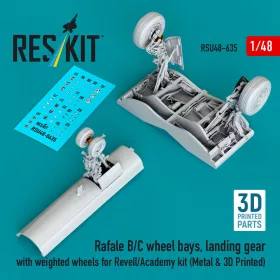   ResKit Models Rafale B/C – futóműakna-részletező készlet, futómű, kerekek, Revell / Academy maketthez