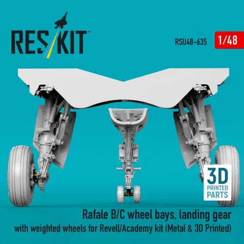 ResKit Models Rafale B/C – futóműakna-részletező készlet, futómű, kerekek, Revell / Academy maketthez