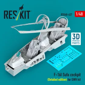   ResKit Models F-16I Sufa cockpit (Detailed edition) (3D Printed) for Great Wall Hobby - részletes cockpitkészlet