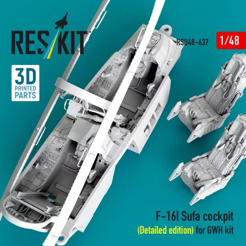 ResKit Models F-16I Sufa cockpit (Detailed edition) (3D Printed) for Great Wall Hobby - részletes cockpitkészlet
