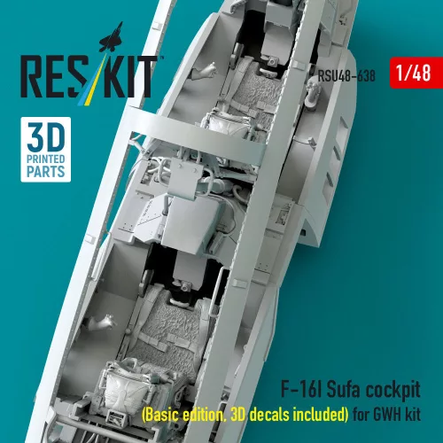 ResKit Models F-16I Sufa cockpit (Basic edition, 3D decals included) (3D Printed) for Great Wall Hobby - alap cockpitkészlet 3D matricákkal