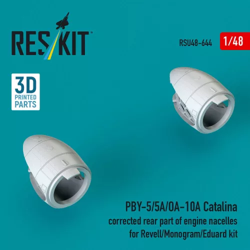 ResKit Models PBY-5/5A/OA-10A Catalina corrected rear part of engine nacelles for Revell/Monogram/Eduard kit (3D Printed) - hajtóműgondolák korrigált hátsó részei