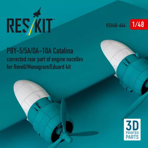 ResKit Models PBY-5/5A/OA-10A Catalina corrected rear part of engine nacelles for Revell/Monogram/Eduard kit (3D Printed) - hajtóműgondolák korrigált hátsó részei