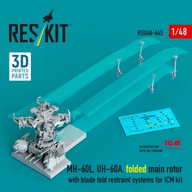   ResKit Models MH-60L, UH-60A – behajtott főrotor rotorlapát-rögzítő rendszerrel