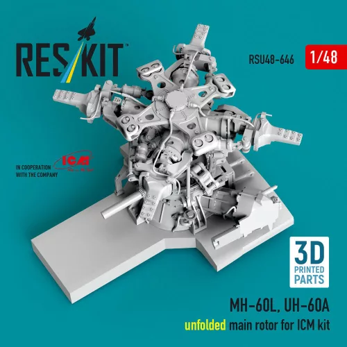 ResKit Models MH-60L, UH-60A, unfolded main rotor (3D Printed) for ICM - kihajtott főrotor