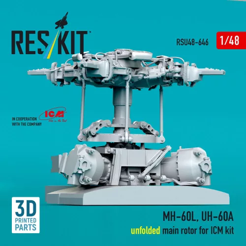 ResKit Models MH-60L, UH-60A, unfolded main rotor (3D Printed) for ICM - kihajtott főrotor
