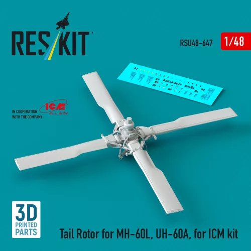ResKit Models Tail Rotor for MH-60L, UH-60A (3D Printed) for ICM - farokrotor