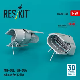   ResKit Models MH-60L, UH-60A exhaust (3D Printed) for ICM - kipufogócsonkok