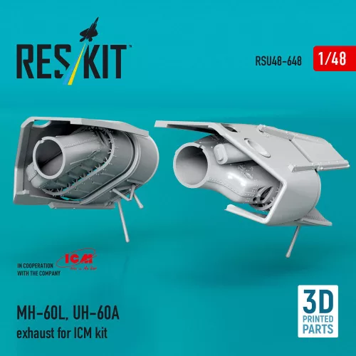 ResKit Models MH-60L, UH-60A exhaust (3D Printed) for ICM - kipufogócsonkok