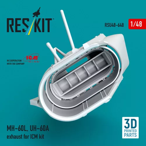 ResKit Models MH-60L, UH-60A exhaust (3D Printed) for ICM - kipufogócsonkok