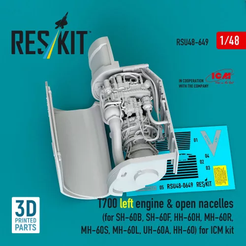 ResKit Models T700 – bal oldali hajtómű nyitott hajtóműgondolákkal