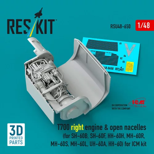 ResKit Models T700 – jobb oldali hajtómű nyitott hajtóműgondolákkal