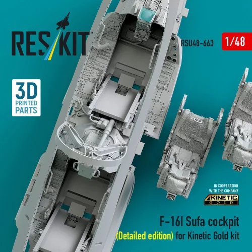 ResKit Models F-16I Sufa cockpit (Detailed edition) (3D Printed) for Kinetic - részletes cockpitkészlet