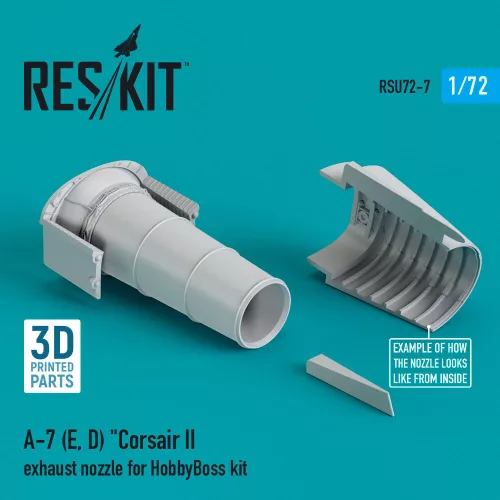 ResKit Models A-7 (E,D) Corsair II exhaust nozzle for HobbyBoss kit (3D Printed) - hajtómű-fúvócső