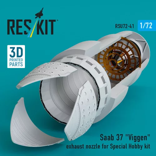 ResKit Models Saab 37 Viggen exhaust nozzle for Special Hobby kit (3D Printed) - Saab 37 Viggen – hajtómű-fúvócső