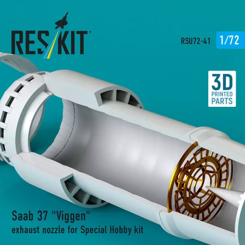 ResKit Models Saab 37 Viggen exhaust nozzle for Special Hobby kit (3D Printed) - Saab 37 Viggen – hajtómű-fúvócső