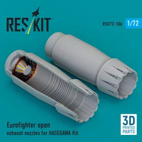   ResKit Models Eurofighter open exhaust nozzles for Hasegawa kit (3D Printed) - Eurofighter nyitott – hajtómű-fúvócsövek