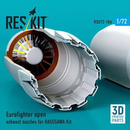 ResKit Models Eurofighter open exhaust nozzles for Hasegawa kit (3D Printed) - Eurofighter nyitott – hajtómű-fúvócsövek