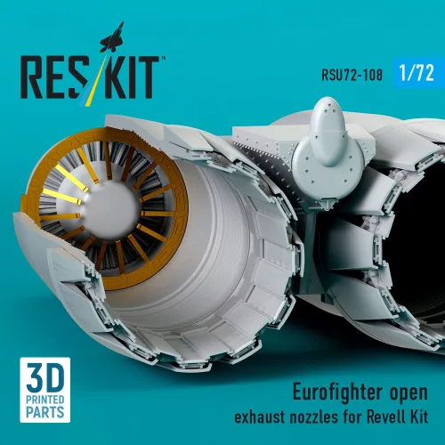 ResKit Models Eurofighter open exhaust nozzles for Revell kit (3D Printed) - Eurofighter nyitott – hajtómű-fúvócsövek