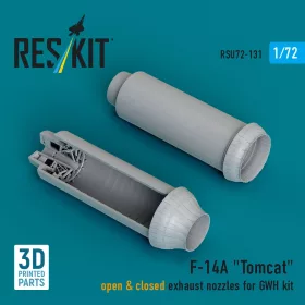   ResKit Models F-14A Tomcat open & closed exhaust nozzles for GWH kit (3D Printed) - hajtómű-fúvócsövek