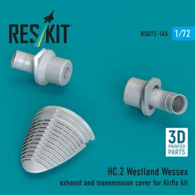   ResKit Models HC.2 Westland Wessex exhaust and transmission cover (3D Printed) for Airfix - kipufogócsonkok
