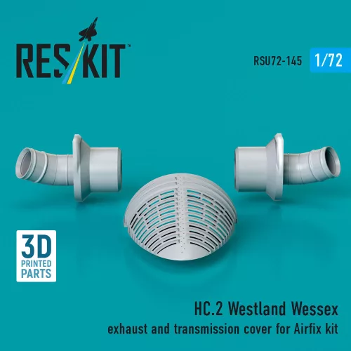 ResKit Models HC.2 Westland Wessex exhaust and transmission cover (3D Printed) for Airfix - kipufogócsonkok
