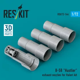  ResKit Models B-58 Hustler exhaust nozzles for Italeri kit (3D Printed) - hajtómű-fúvócsövek