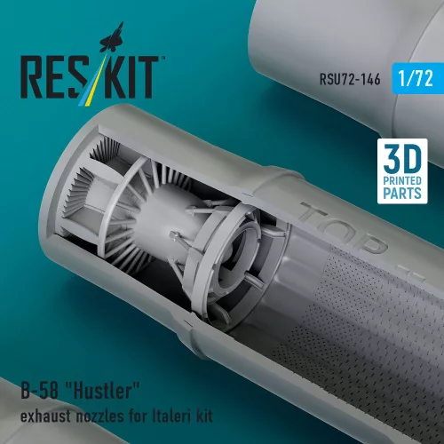 ResKit Models B-58 Hustler exhaust nozzles for Italeri kit (3D Printed) - hajtómű-fúvócsövek