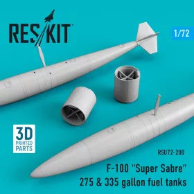   ResKit Models F-100 Super Sabre 275 & 335 gallon fuel tanks - F-100 Super Sabre – 275 és 335 gallonos üzemanyag-póttartályok